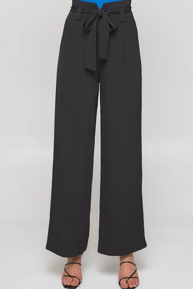 Tie-Waist Straight Leg Pants