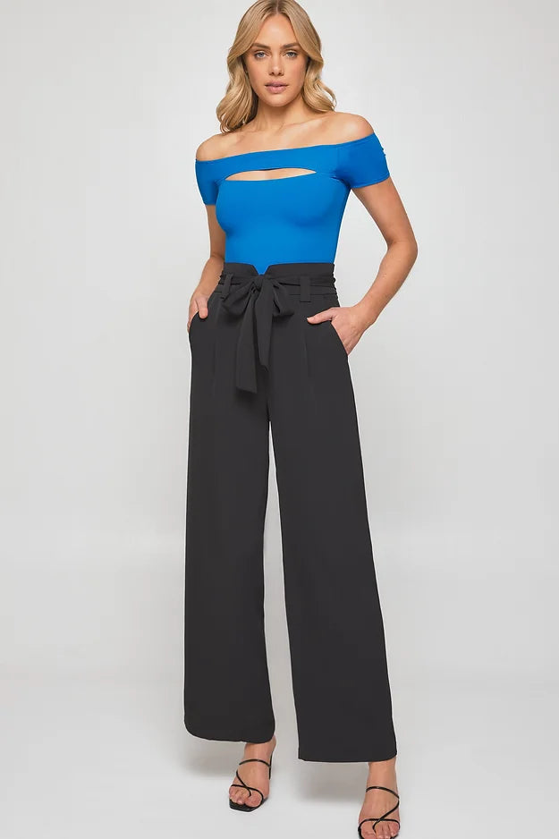 Tie-Waist Straight Leg Pants