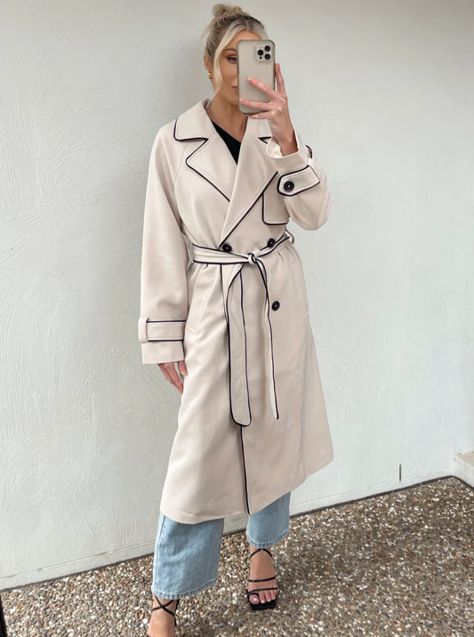 Contrast Lined Trench Coat