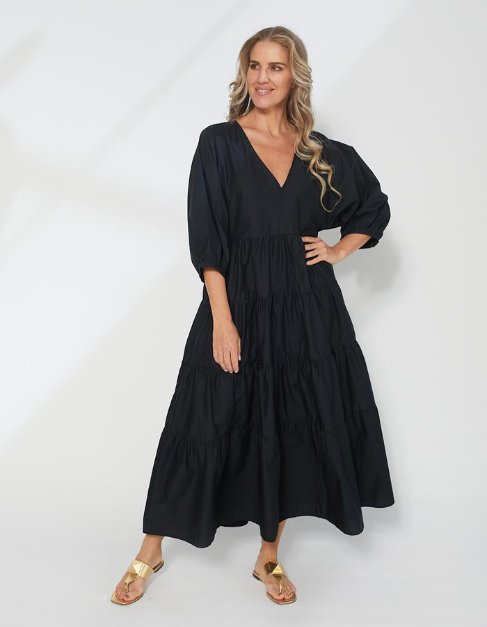 Balloon Sleeve Poplin Dress