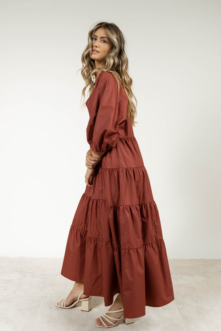 Balloon Sleeve Poplin Dress