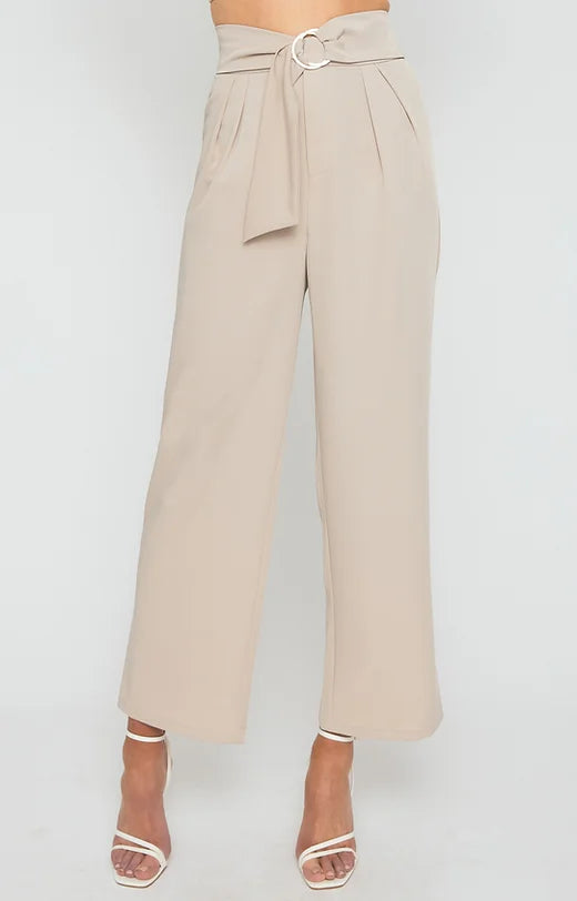 Belted Straight Leg Pants