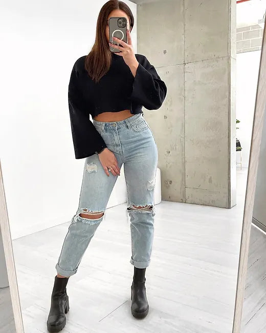 Milan Ripped Mom Jeans